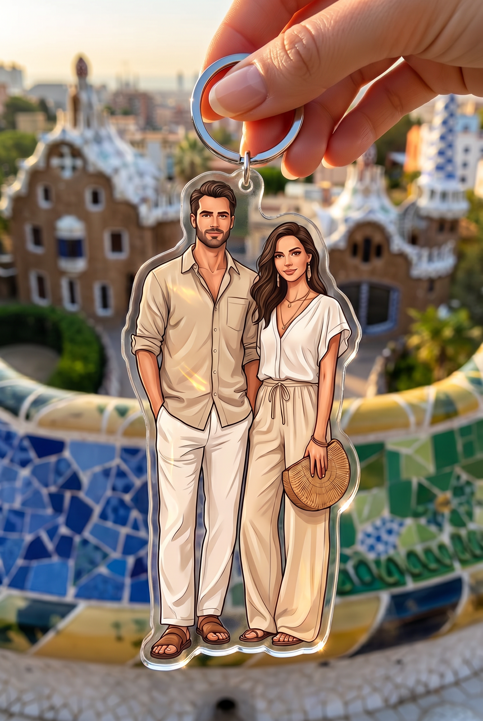 Custom Couple Figurine & Keychain From Your Photo — Personalized Anniversary Gift