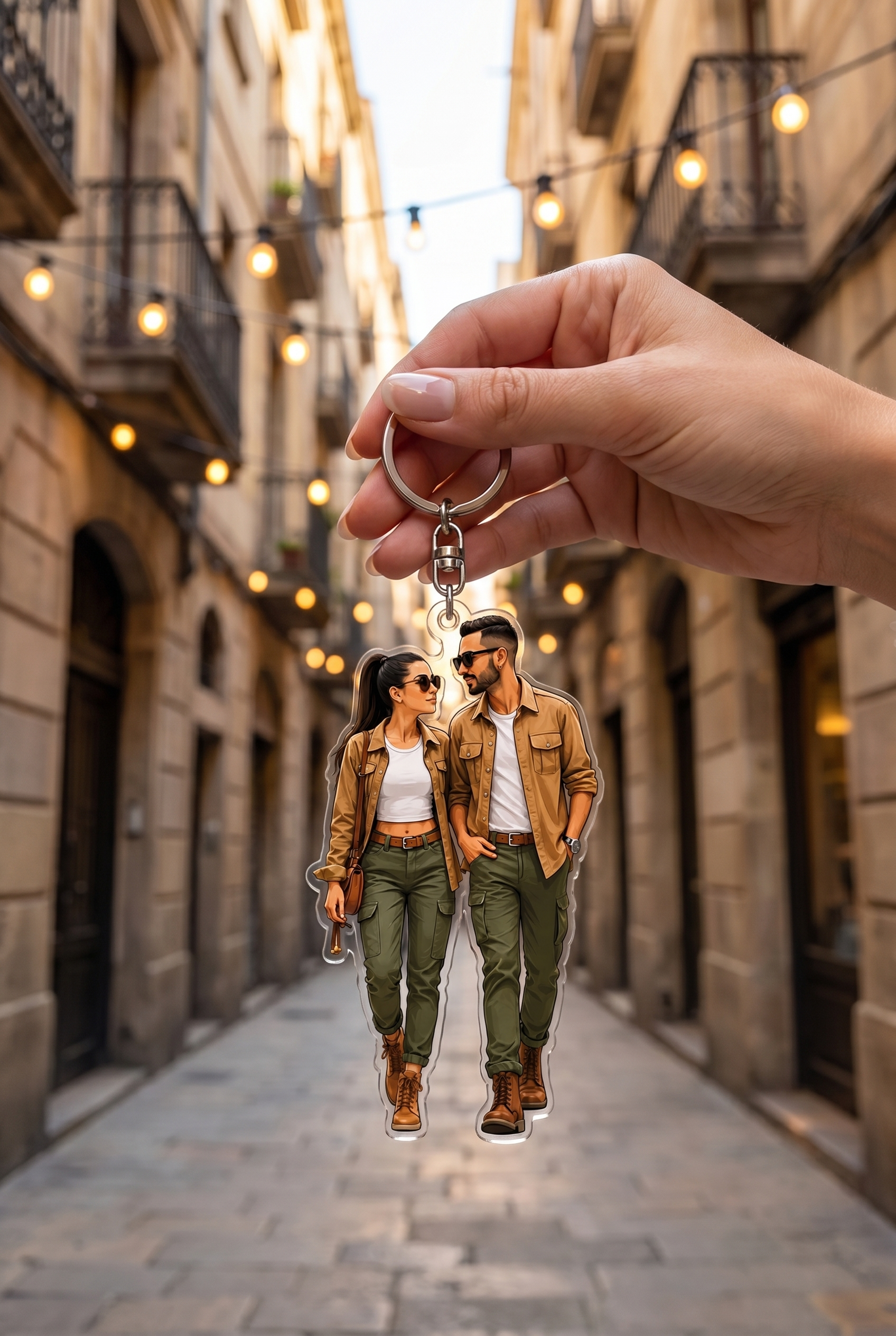 Custom Couple Figurine & Keychain From Your Photo — Personalized Anniversary Gift