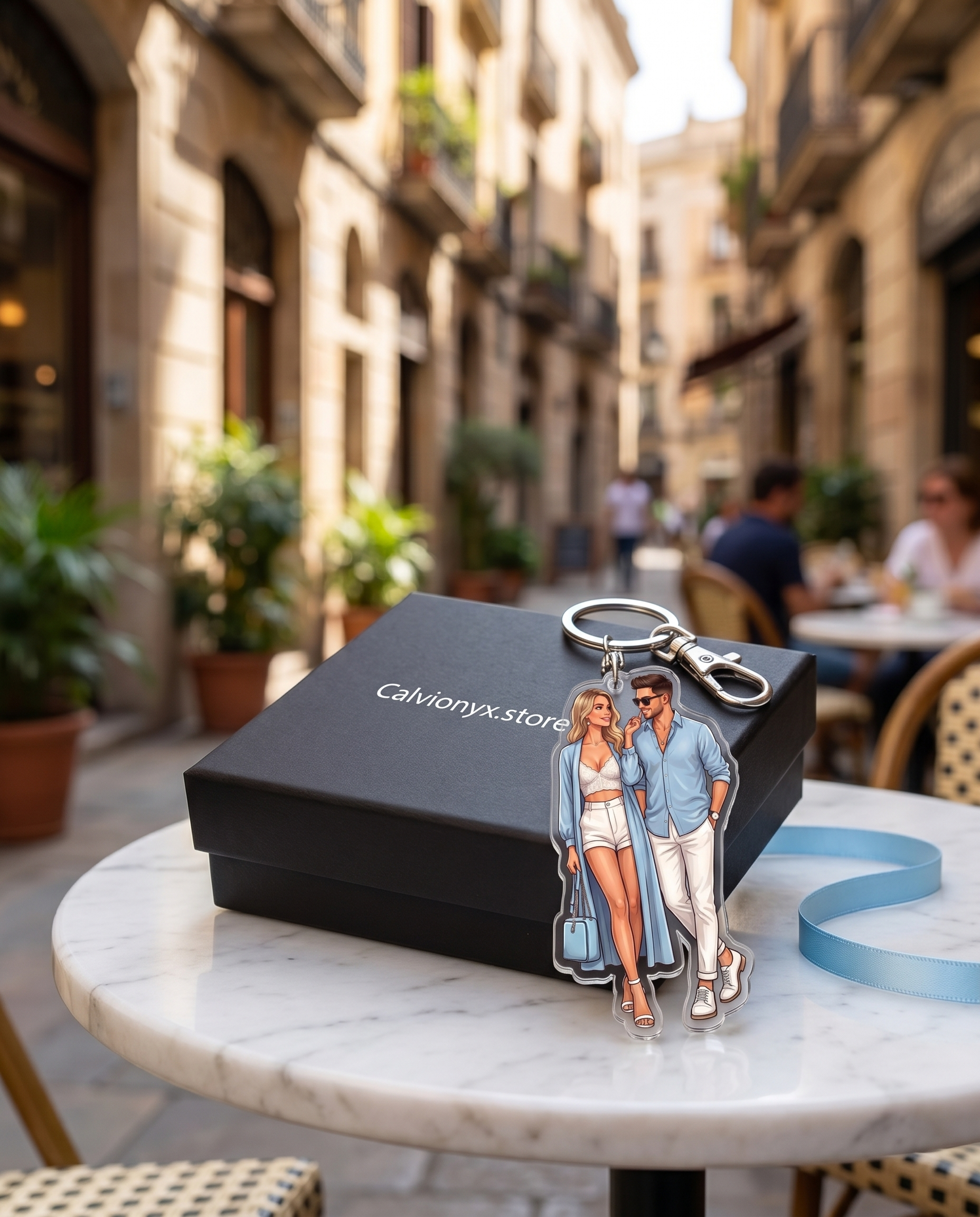 Custom Couple Figurine & Keychain From Your Photo — Personalized Anniversary Gift
